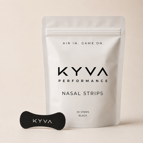 KYVA Performance Nasal Strips pouch with a single matte black strip